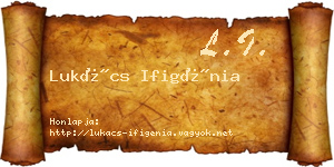 Lukács Ifigénia névjegykártya